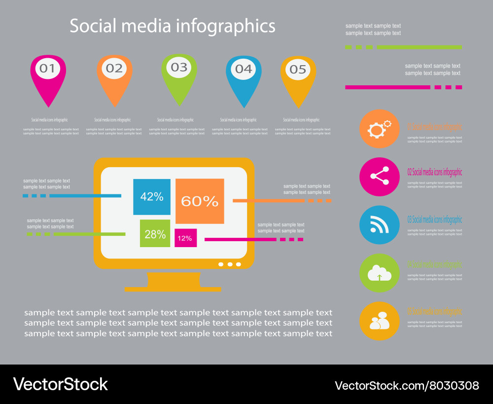 Infographic elements color set vector image