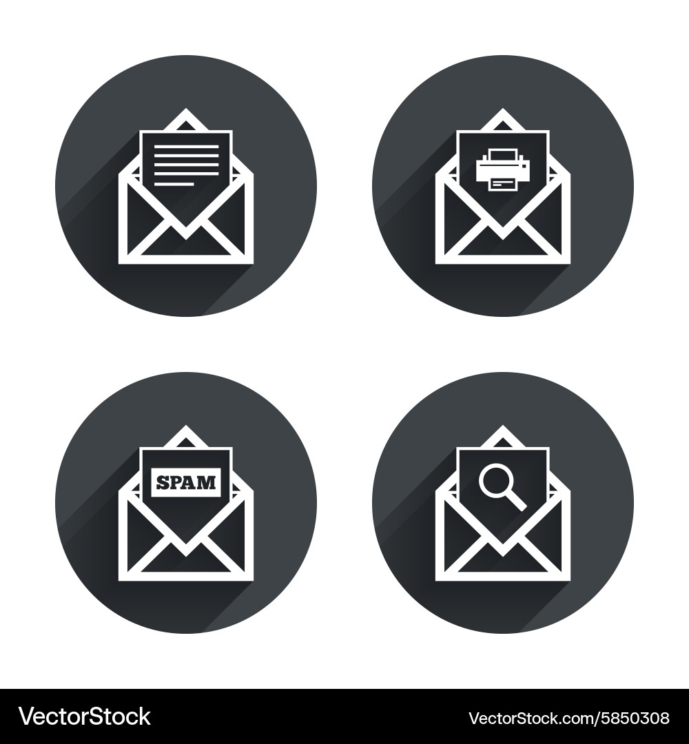 Mail envelope icons message document symbols Vector Image