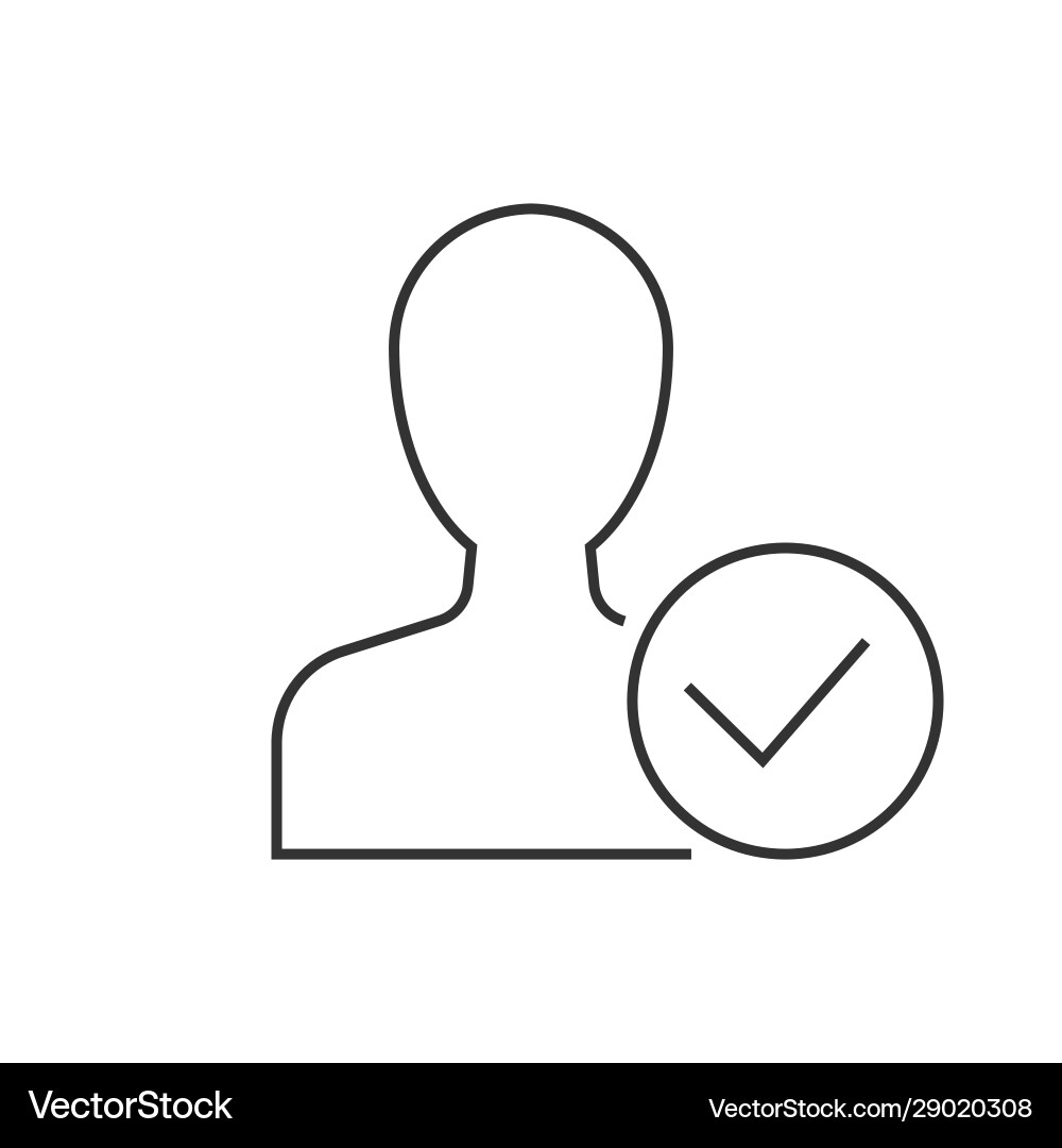 Man avatar with approve check mark symbol vector image