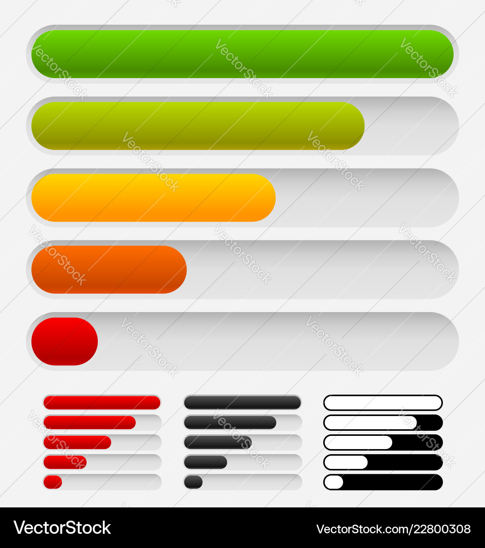 Progress or loading bars in rounded fashion Progress or loading bars in rounded fashion vector image