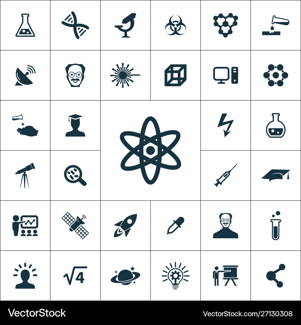 Science icons universal set for web and ui vector image