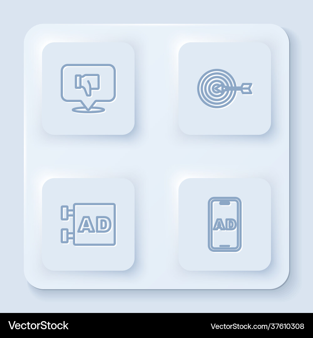 Set line dislike in speech bubble target Set line dislike in speech bubble target Vector Image
