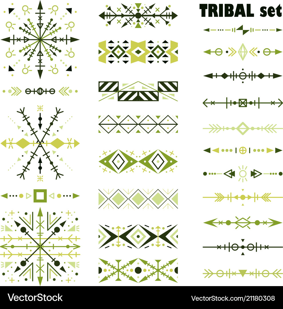Set of design elements in tribal style Set of design elements in tribal style vector image