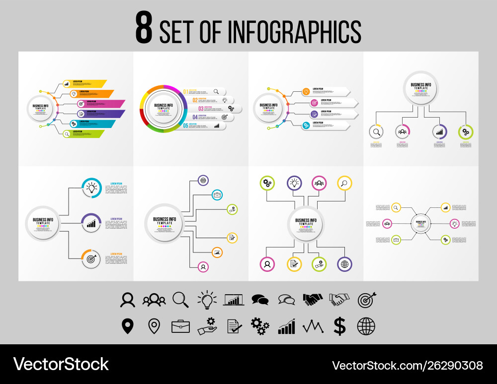 Set of infographics elements design template Set of infographics elements design template vector image