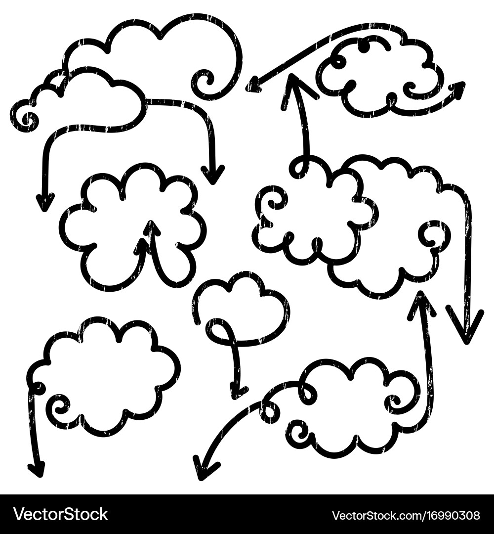 Set of speech bubbles with arrows vector image
