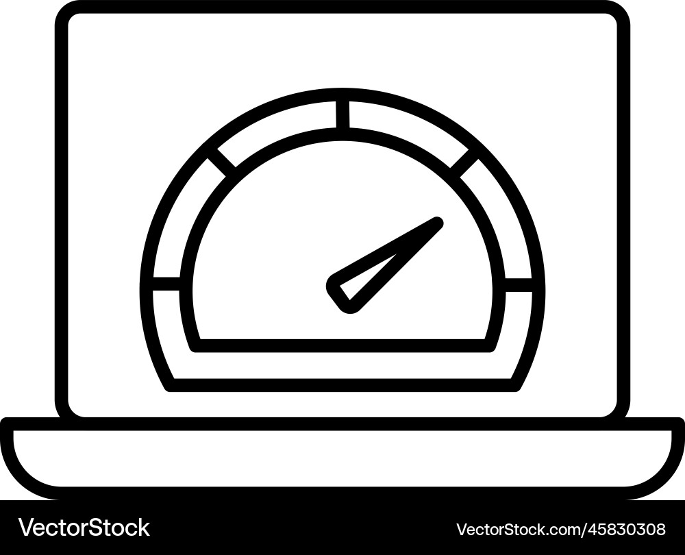 Speed test line icon on transparent Speed test line icon on transparent vector image