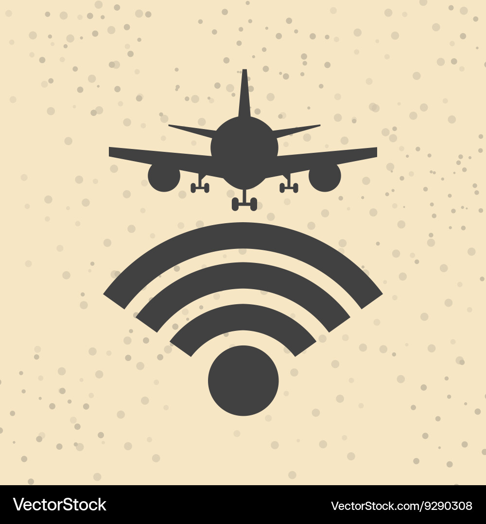 Wifi signal in flight design vector image