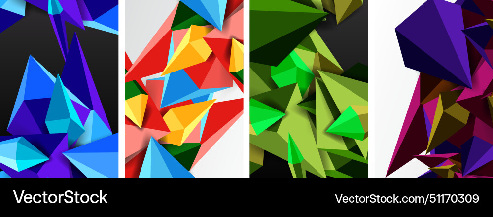 A row of colorful triangles arranged Vector Image