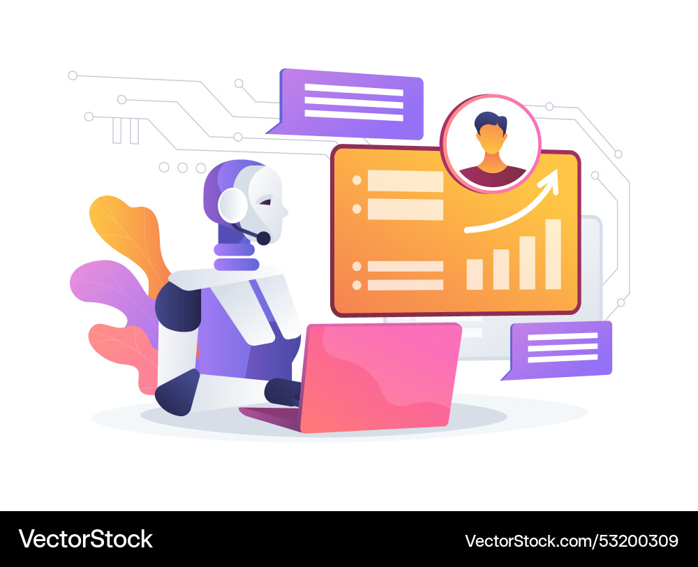 Ai-driven call analysis abstract concept Ai-driven call analysis abstract concept vector image