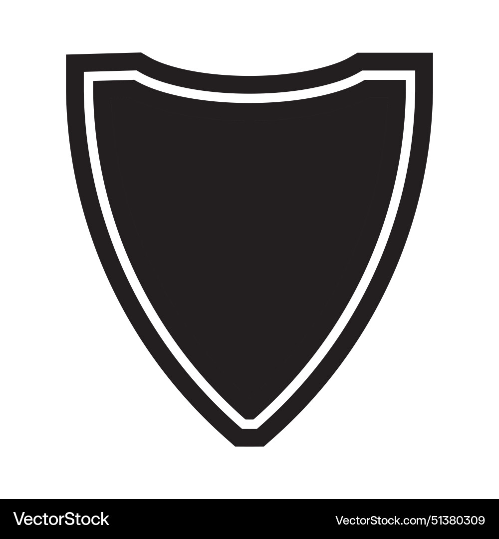 Black shield icon element with a line frame Vector Image