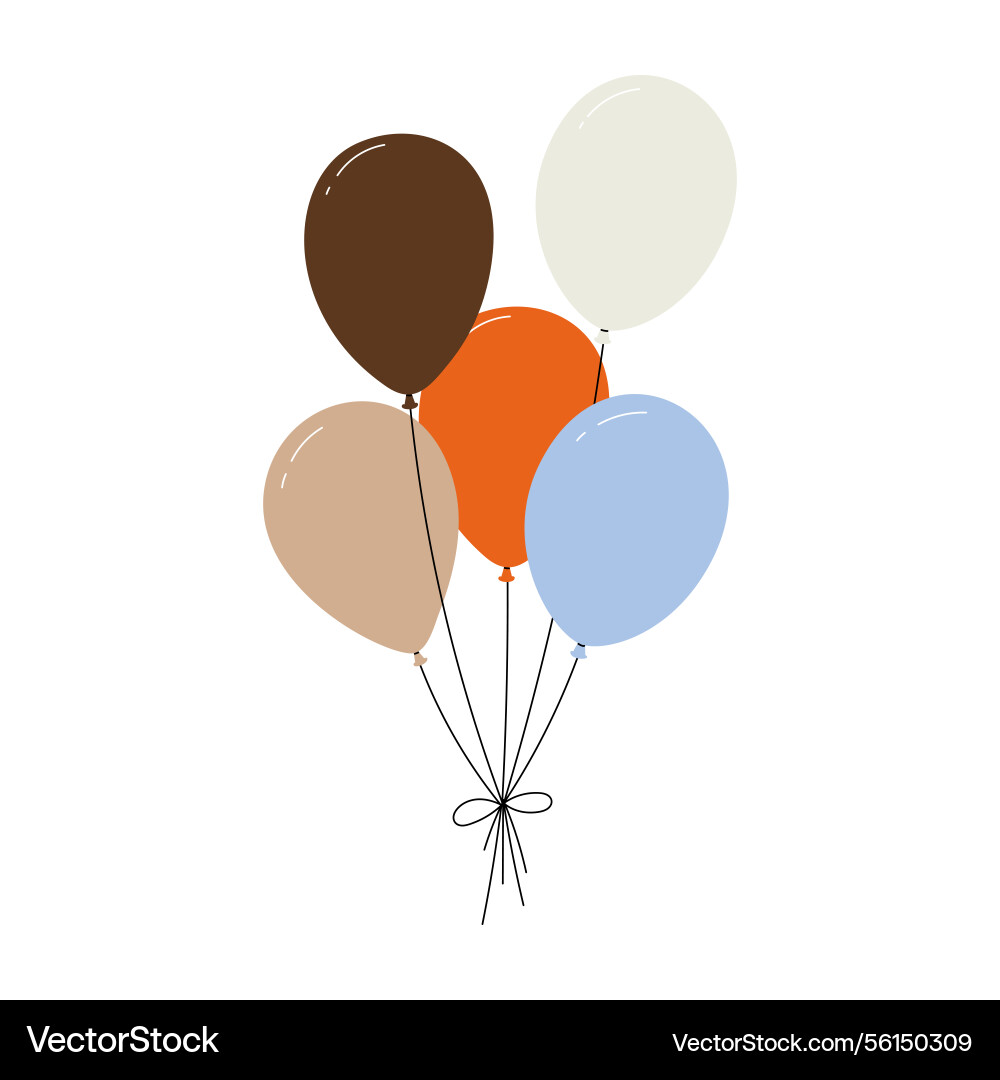 Bundle von bunten Ballons mit Strings schwimmend Bundle von bunten Ballons mit Strings schwimmend vektorbild