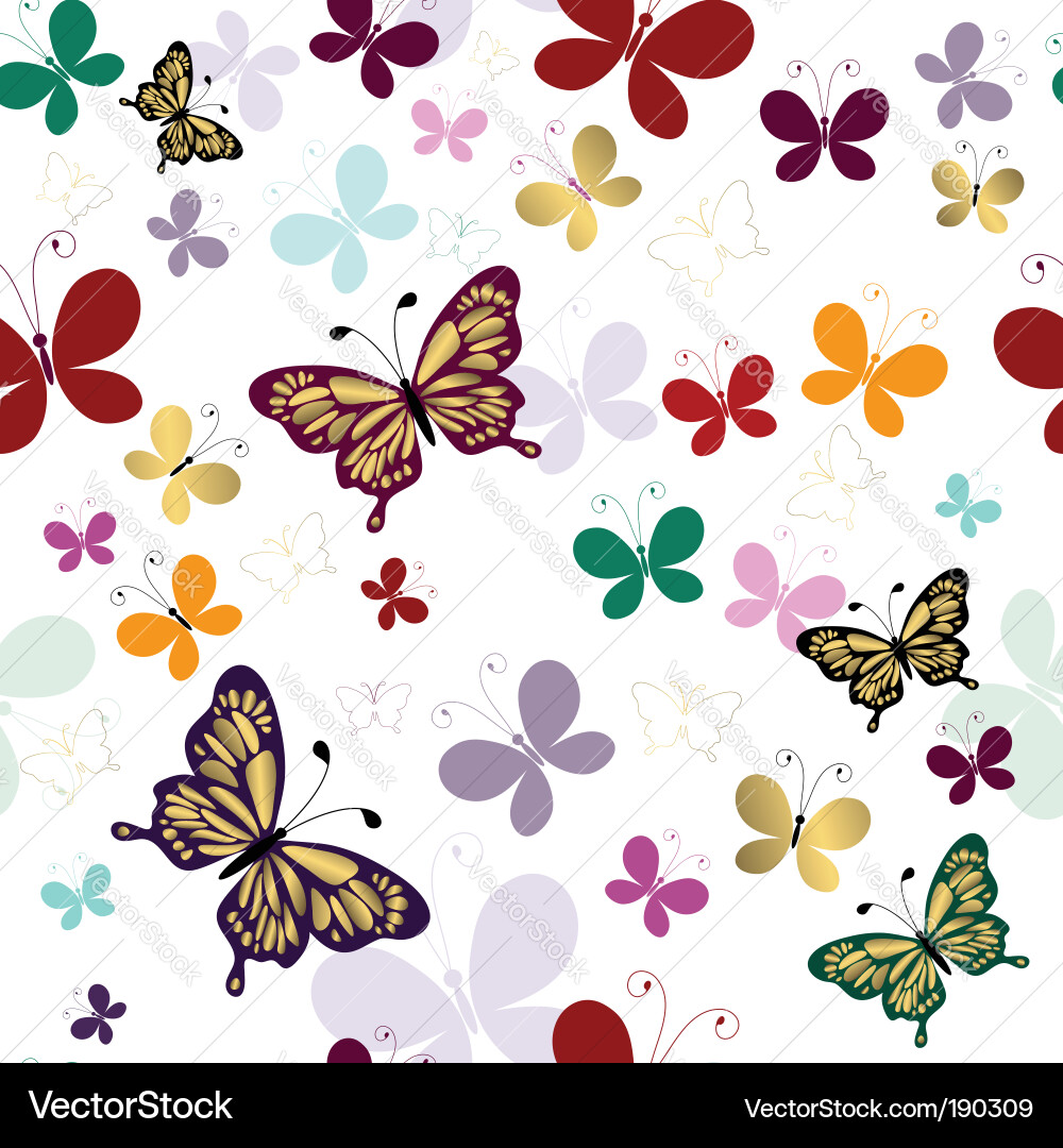 Butterfly Pastel Pattern Vector Image