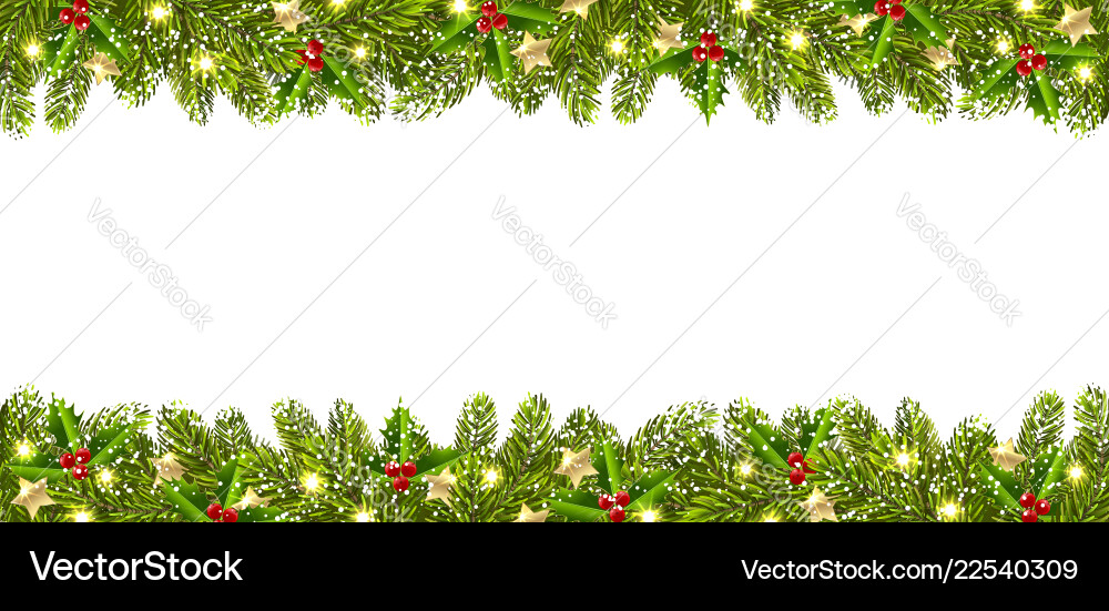 Christmas banner with tree garland Christmas banner with tree garland vector image