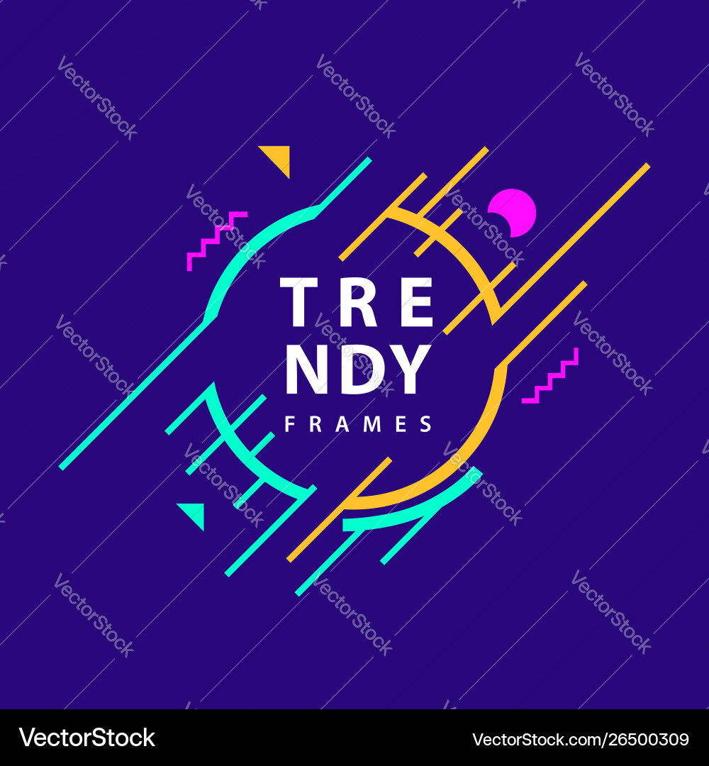 Circle frames with geometric lines borders Vector Image