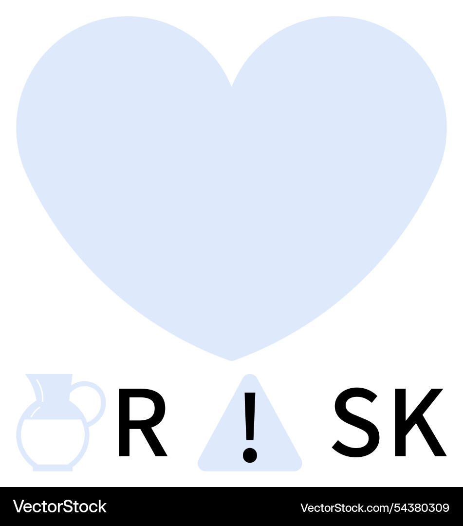Conceptual art with heart shape and risk text Conceptual art with heart shape and risk text vector image