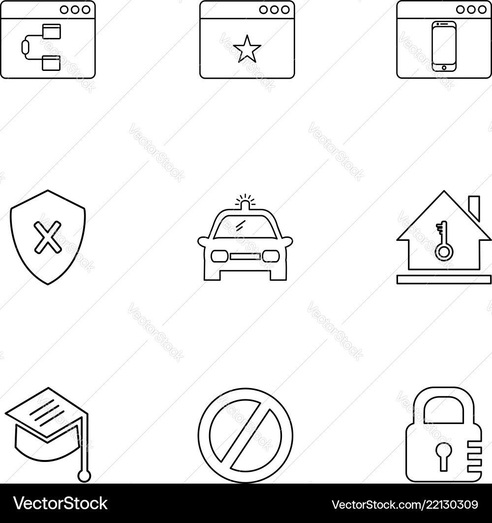 Convocation car lock shield windows ui vector image