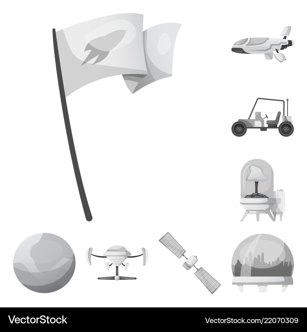 Design of mars and space icon set Design of mars and space icon set vector image