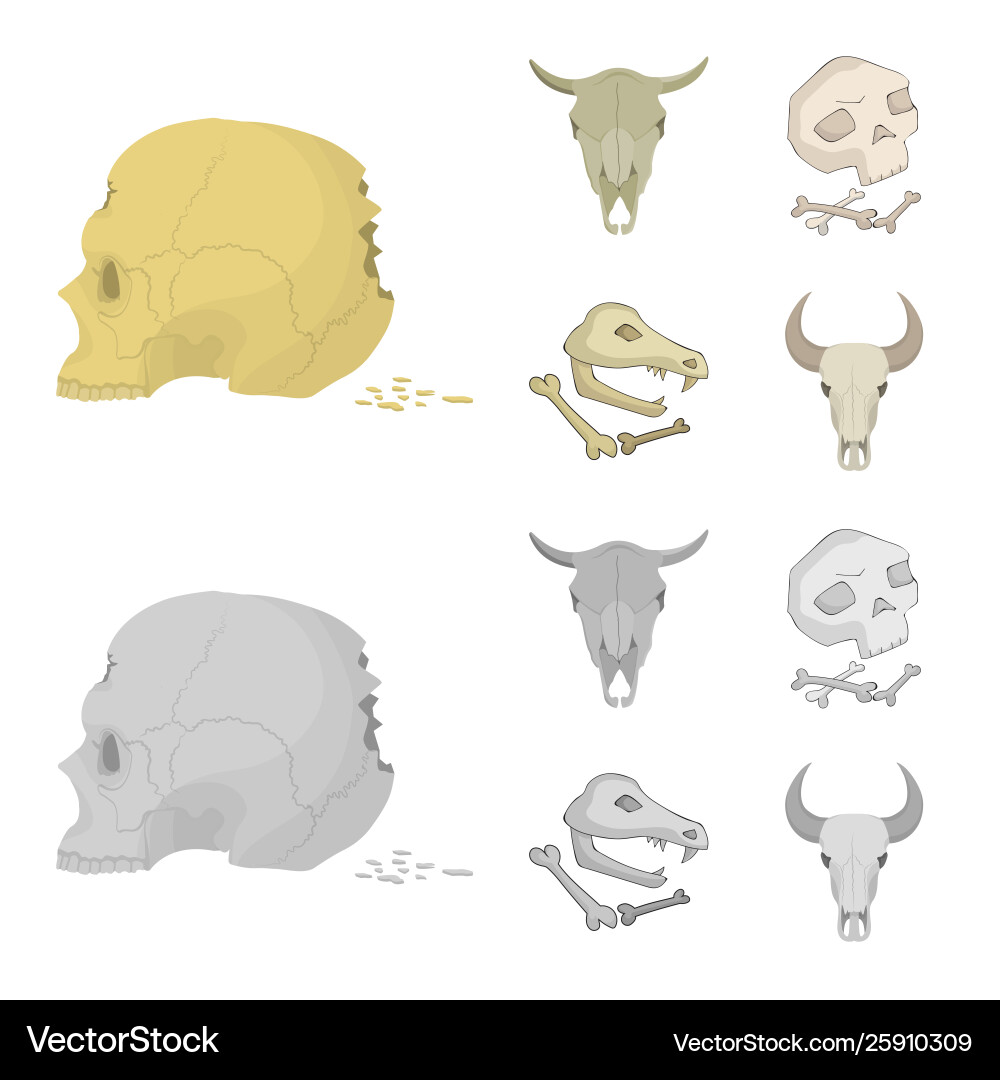 Design skeleton and character logo set Vector Image