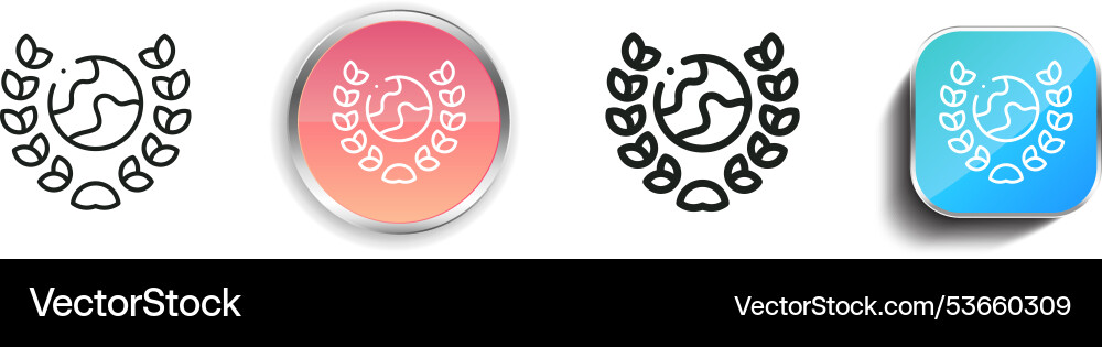 Earth day icon thin linear regular and button Earth day icon thin linear regular and button vector image