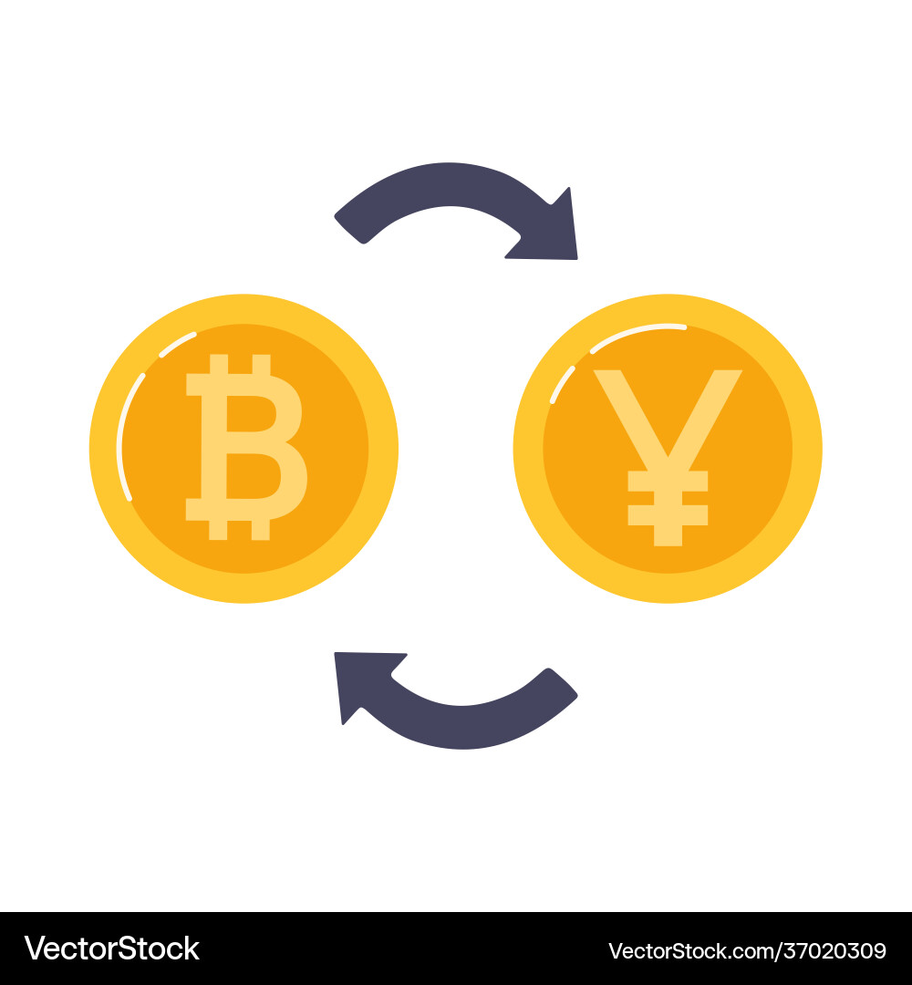 Exchange bitcoin for chinese yuan blockchain Exchange bitcoin for chinese yuan blockchain vector image