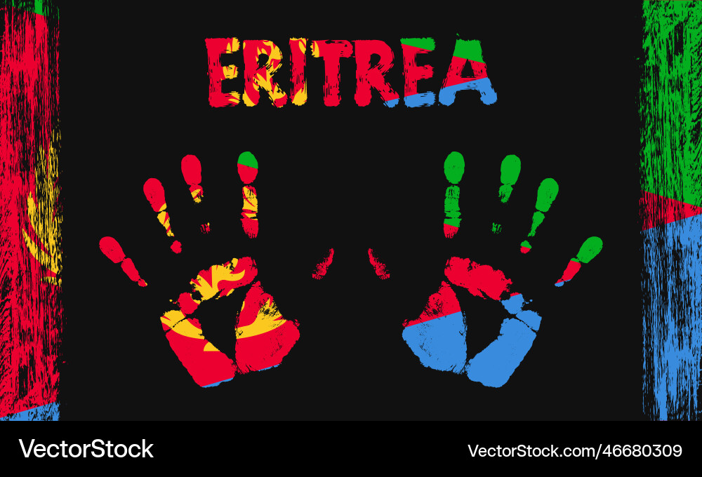 Flag of eritrea with a palm Flag of eritrea with a palm vector image