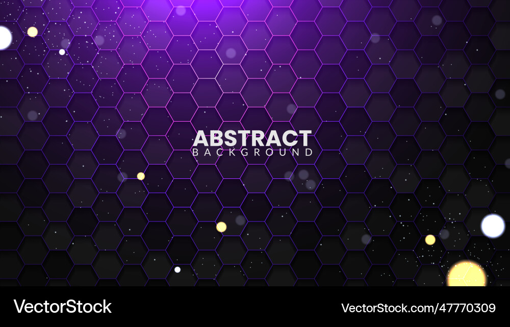 Futuristic hexagonal background with glowing neon vector image