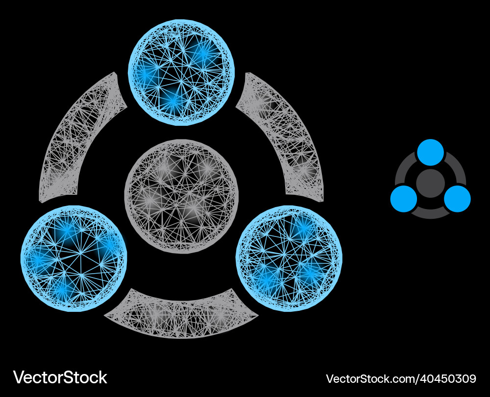 Glossy net mesh collaboration with glare spots Glossy net mesh collaboration with glare spots vector image