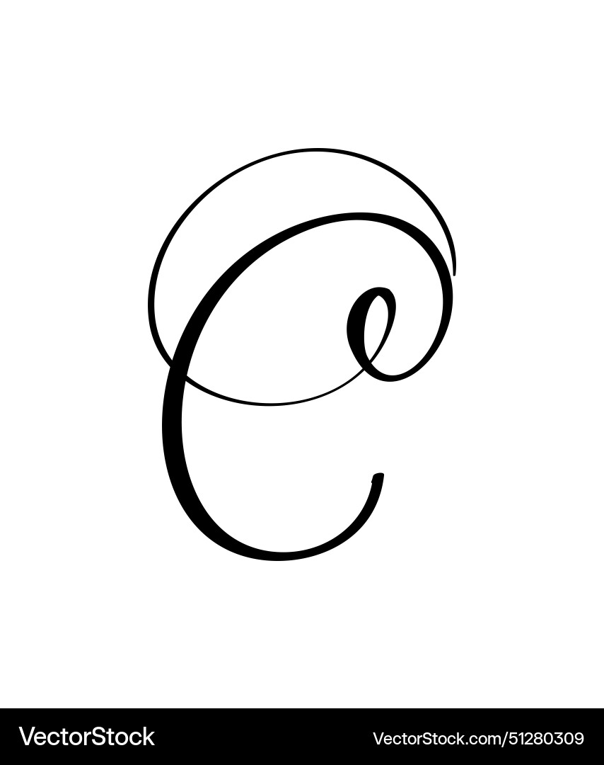 Hand drawn calligraphy letter c script Royalty Free Vector