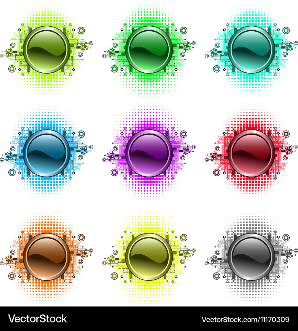 Hi-tech buttons user interface design vector image