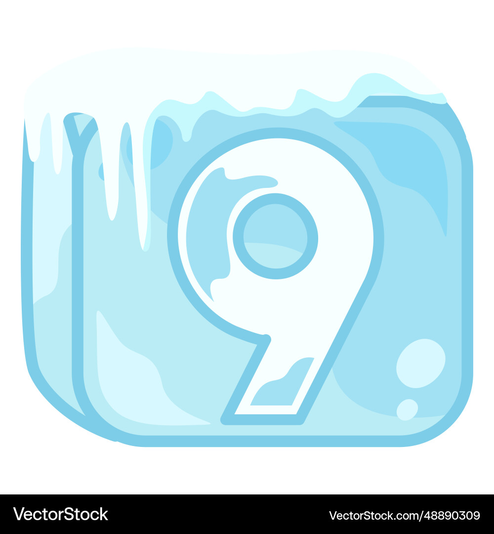 Ice cube number 9 Ice cube number 9 vector image