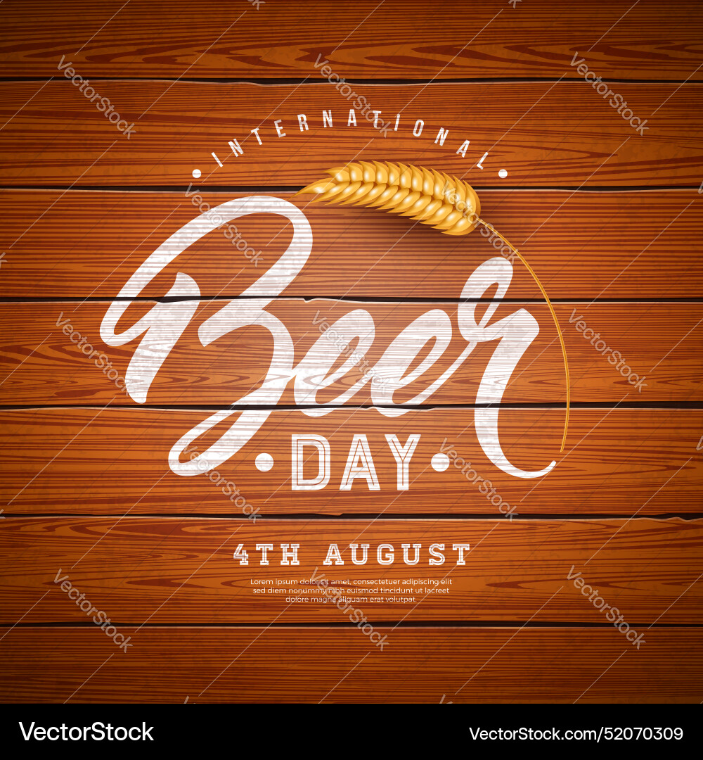 International beer day design with barley ears International beer day design with barley ears vector image