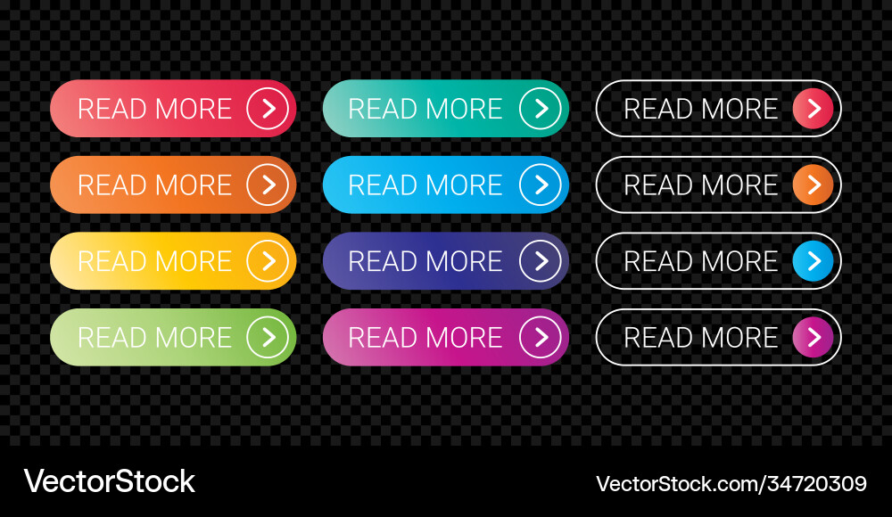 Lesen Sie mehr Web-Taste Flat Design Vorlage Farbe Lesen Sie mehr Web-Taste Flat Design Vorlage Farbe vektorbild