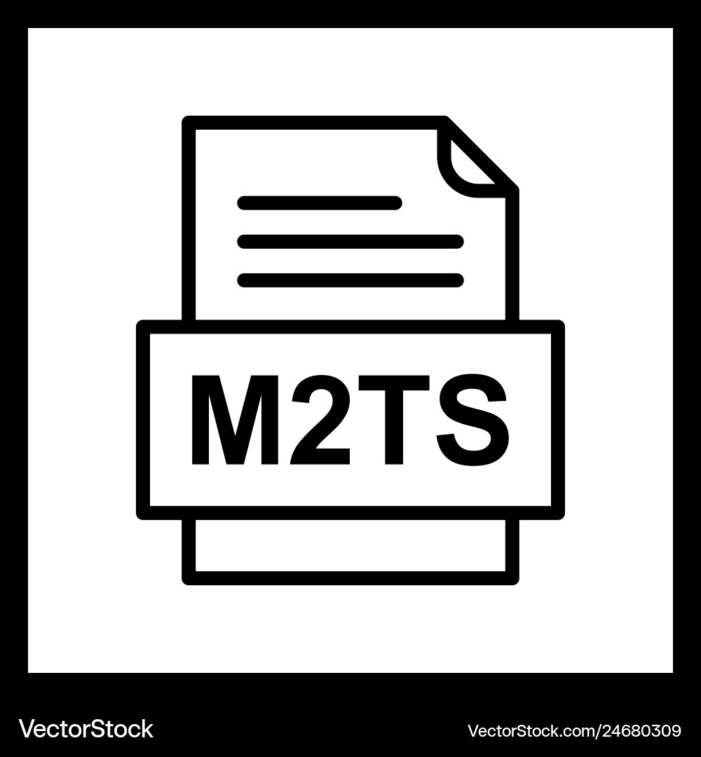 M2ts file document icon vector image