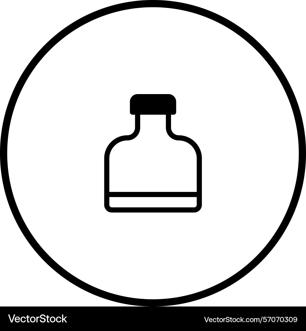 Minimalist bottle icon in circular frame simple Minimalist bottle icon in circular frame simple Vector Image