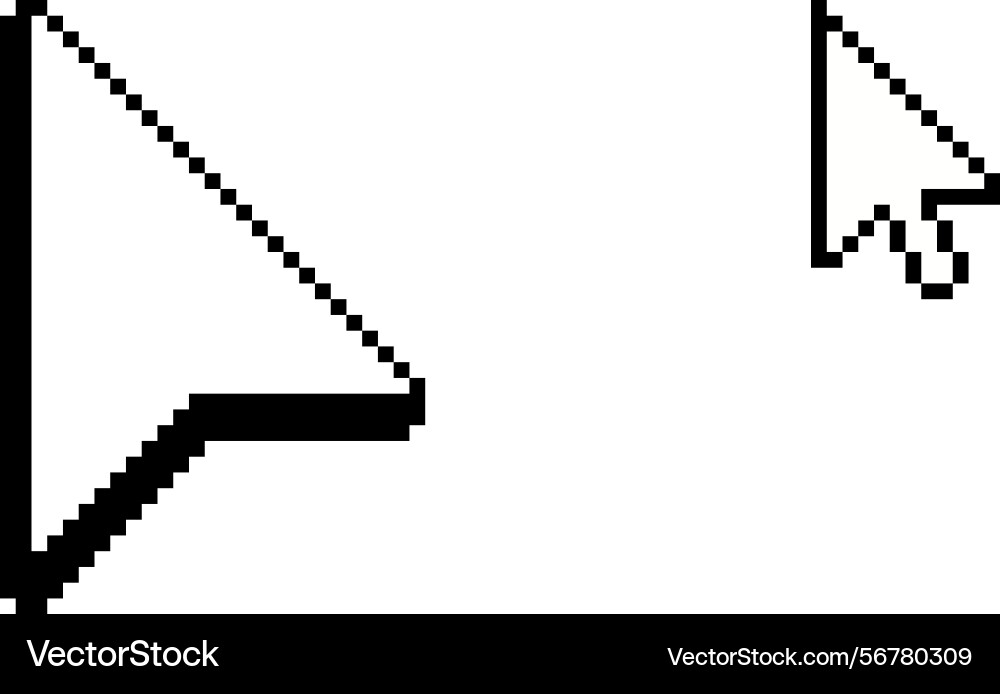 Pixel arrow cursors in 8-bit retro style Vector Image