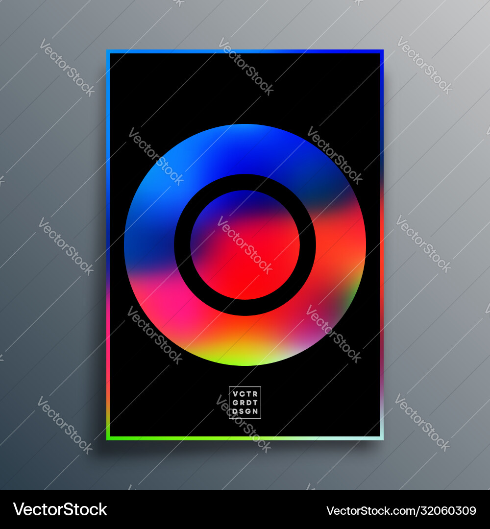 Poster with colorful gradient texture shape Poster with colorful gradient texture shape vector image