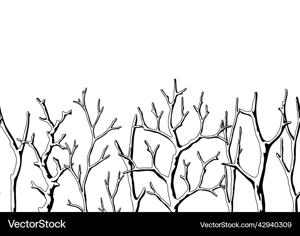 Seamless pattern with dry bare branches Seamless pattern with dry bare branches Vector Image