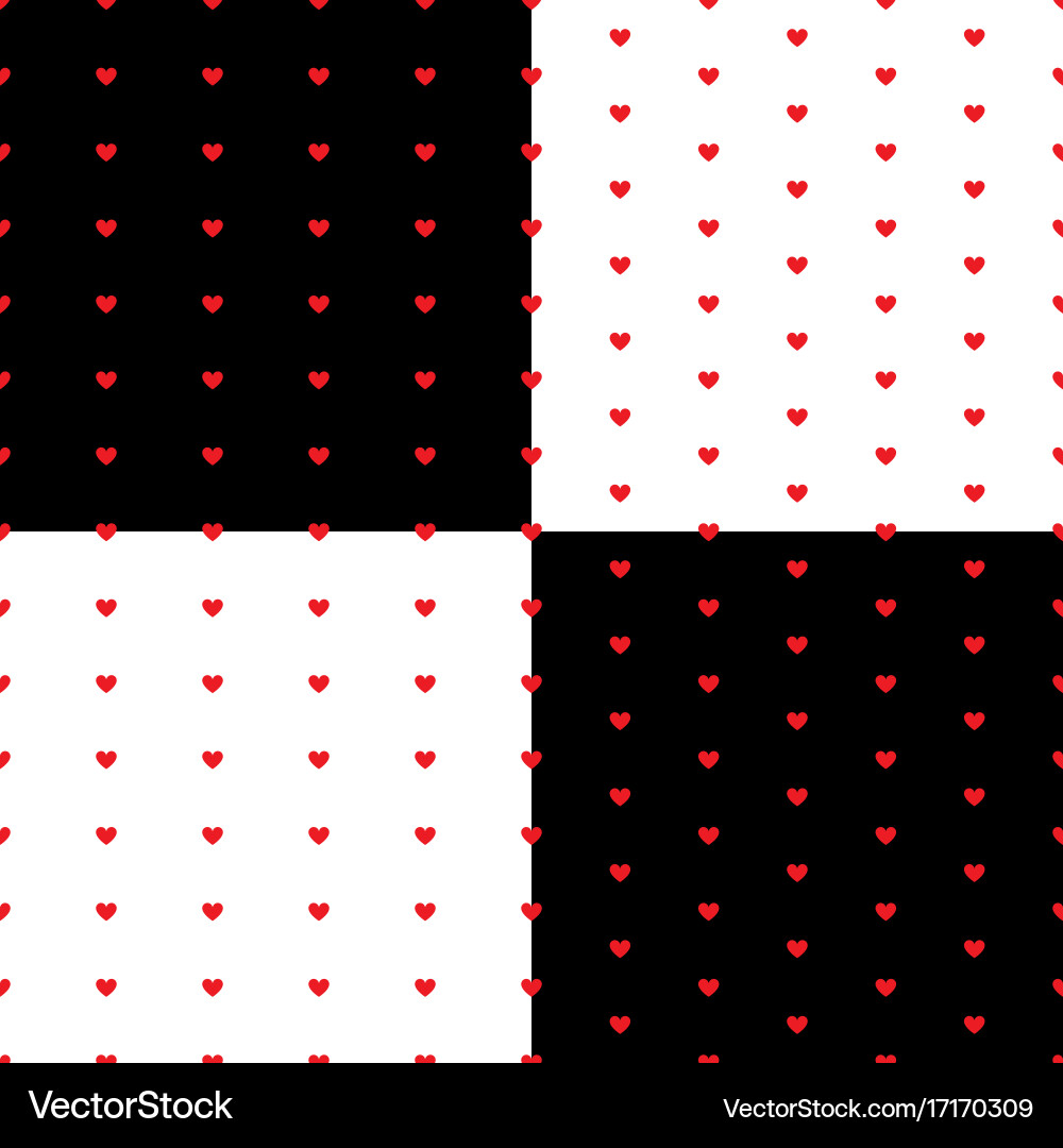 Seamless pattern with hearts repeating set Vector Image