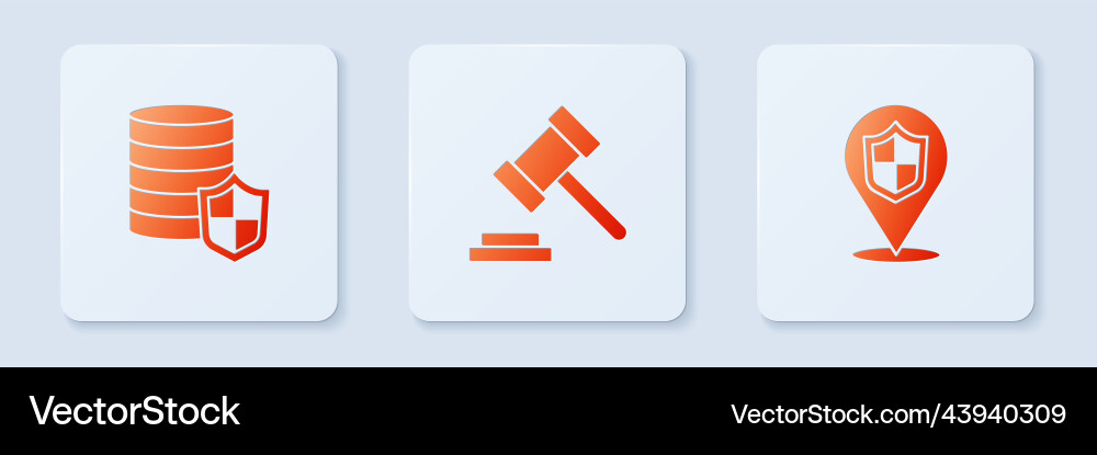 Set judge gavel money with shield and location Set judge gavel money with shield and location Vector Image