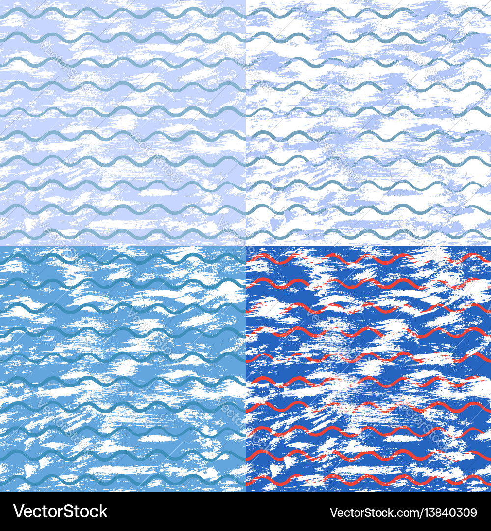 Set of artistic background with sketch waves Set of artistic background with sketch waves Vector Image
