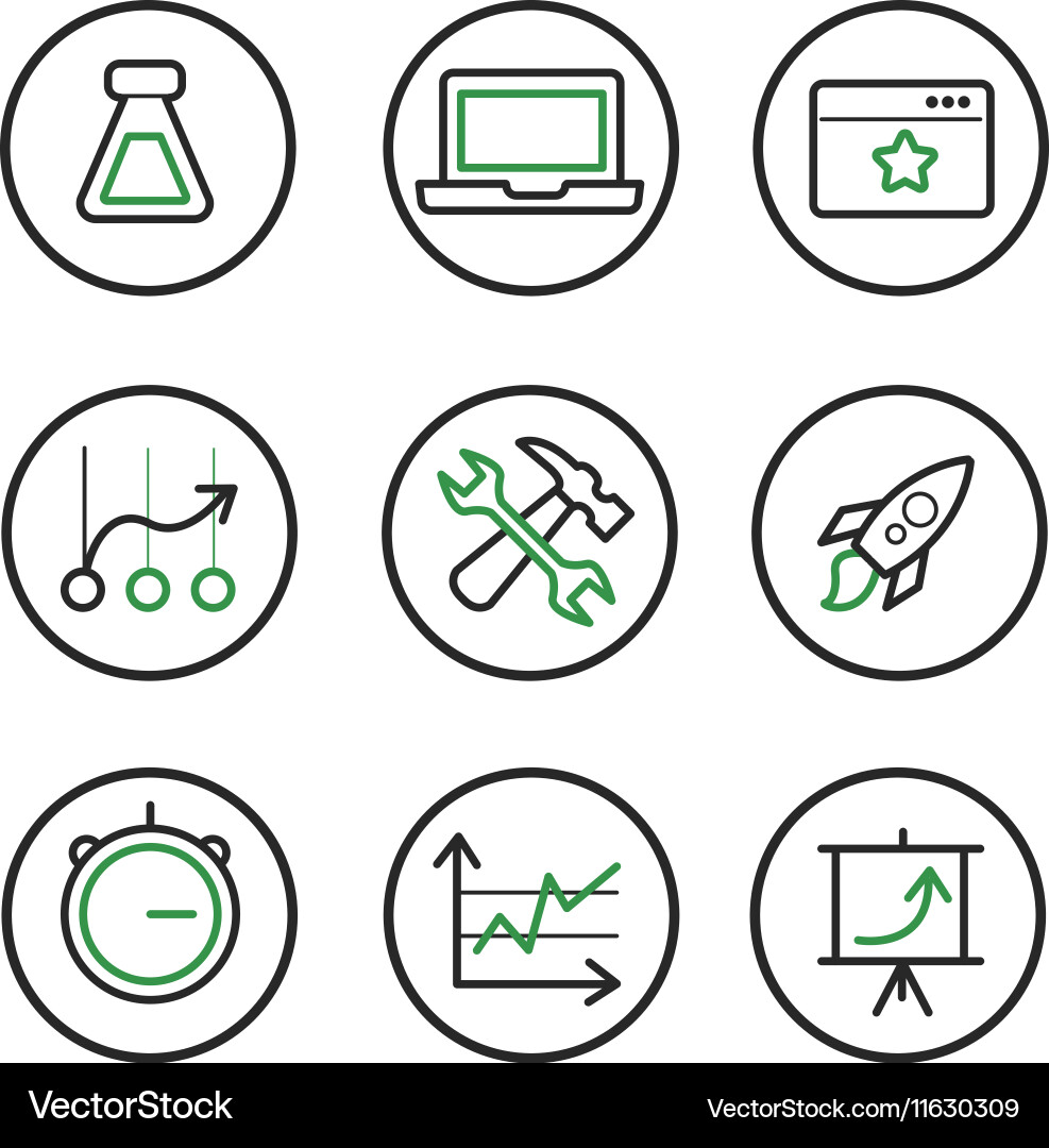Set of engine optimisation icons vector image