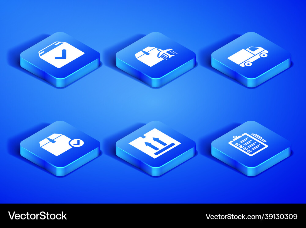 Set verification of delivery list package box Vector Image