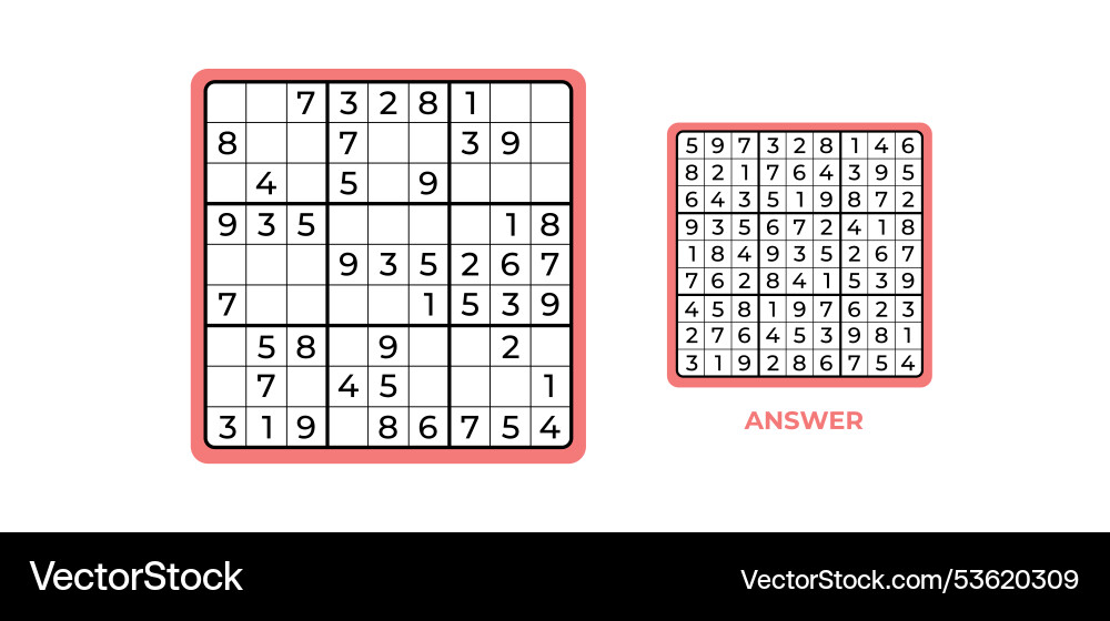 Sudoku boar intellectual game with numbers vector image