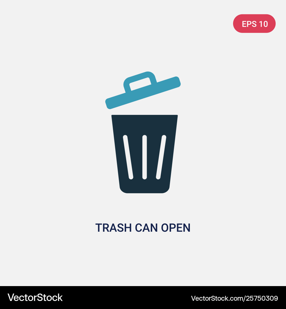 Two color trash can open icon from tools Two color trash can open icon from tools vector image