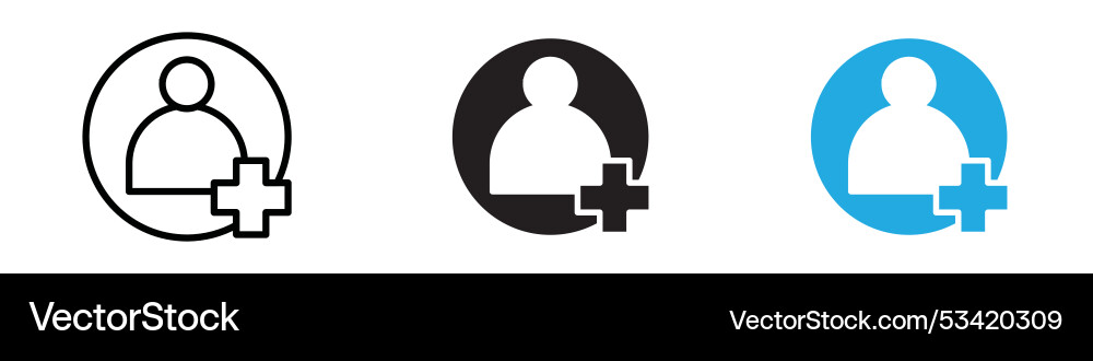 User add icon thin line User add icon thin line vector image