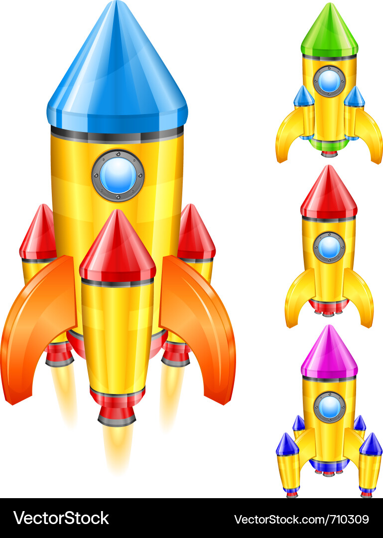 Vibrant Rocket Ship Royalty Free Vector Image - VectorStock