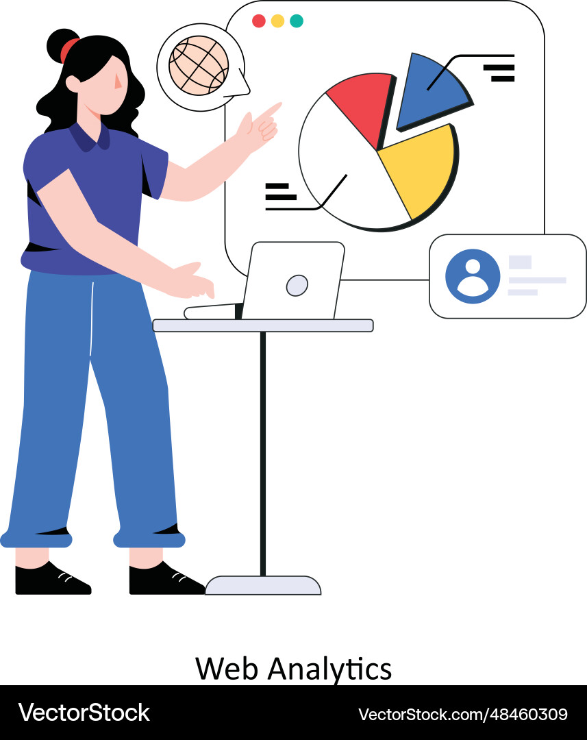 Web analytics flat style design Vector Image