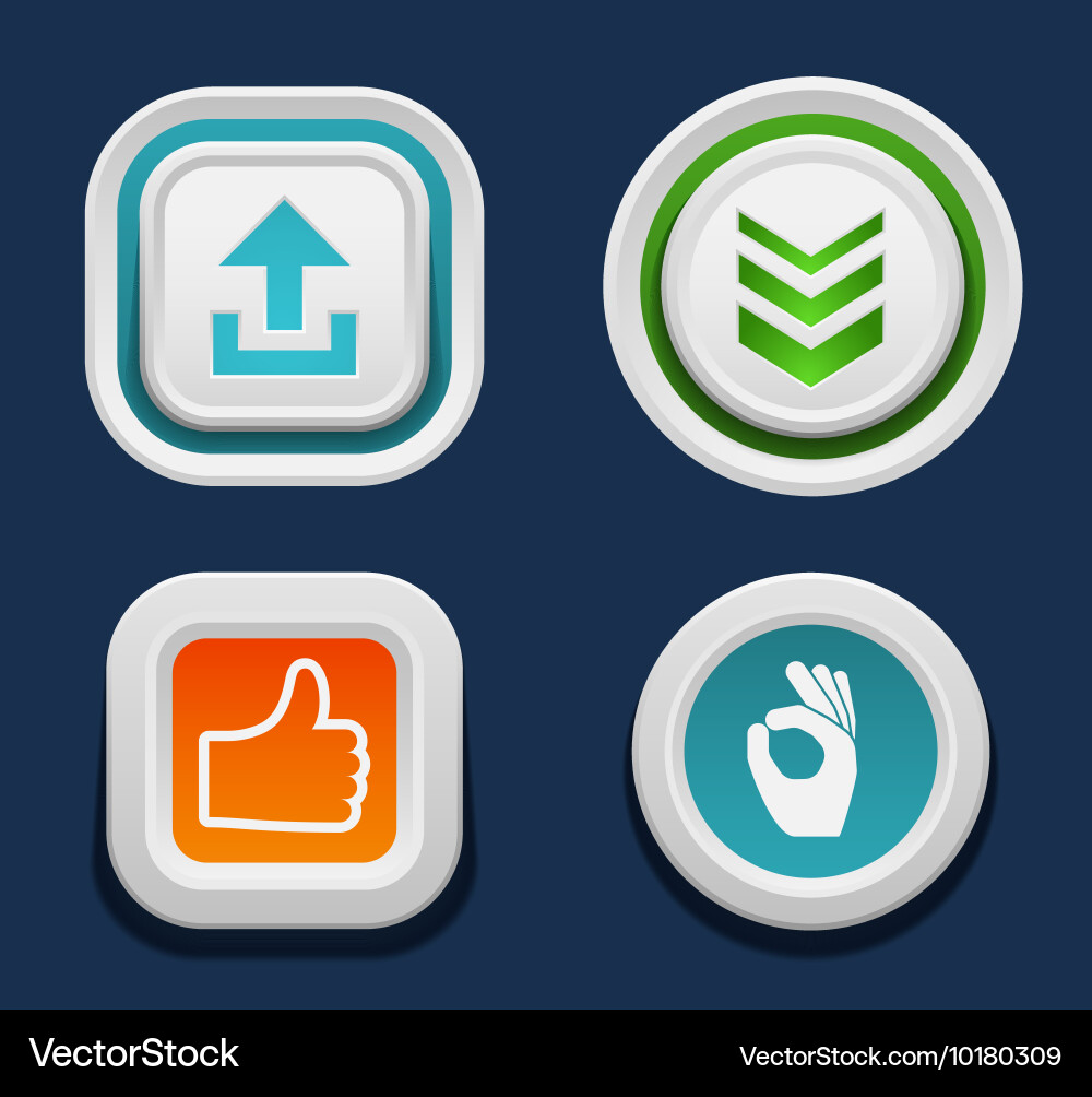 Web buttons set Vector Image