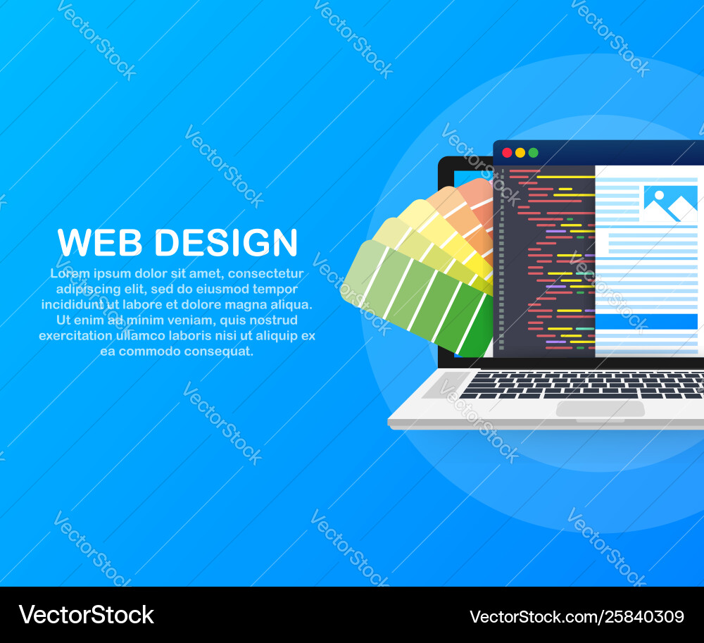 Web-Design-Konzept zur Erstellung von Webseiten die Web-Design-Konzept zur Erstellung von Webseiten die vektorbild