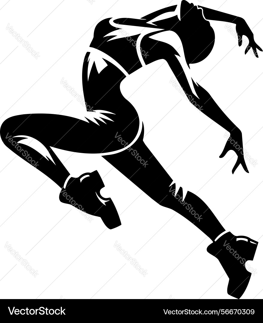 X-default dynamic dancer silhouette vector image